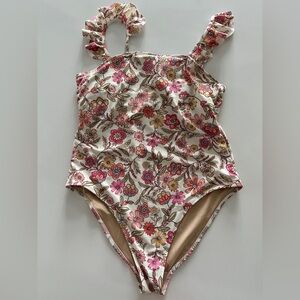 Old Navy vintage floral one-piece swimsuit with ruffled straps